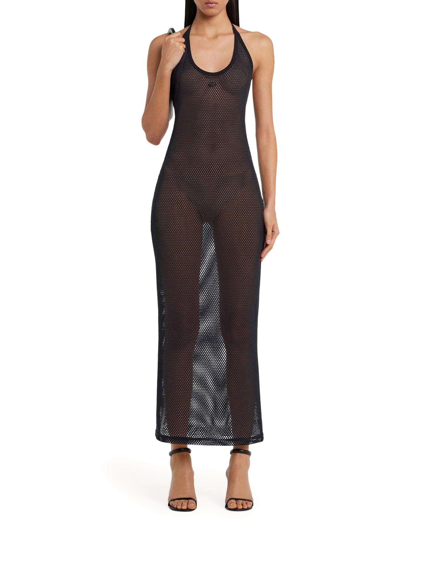 **HOLISTIC MESH LONG DRESS for Women - Elegant Boho Maxi Dress with Flowy Sleeves - Perfect for Beach, Wedding & Summer Outfits**