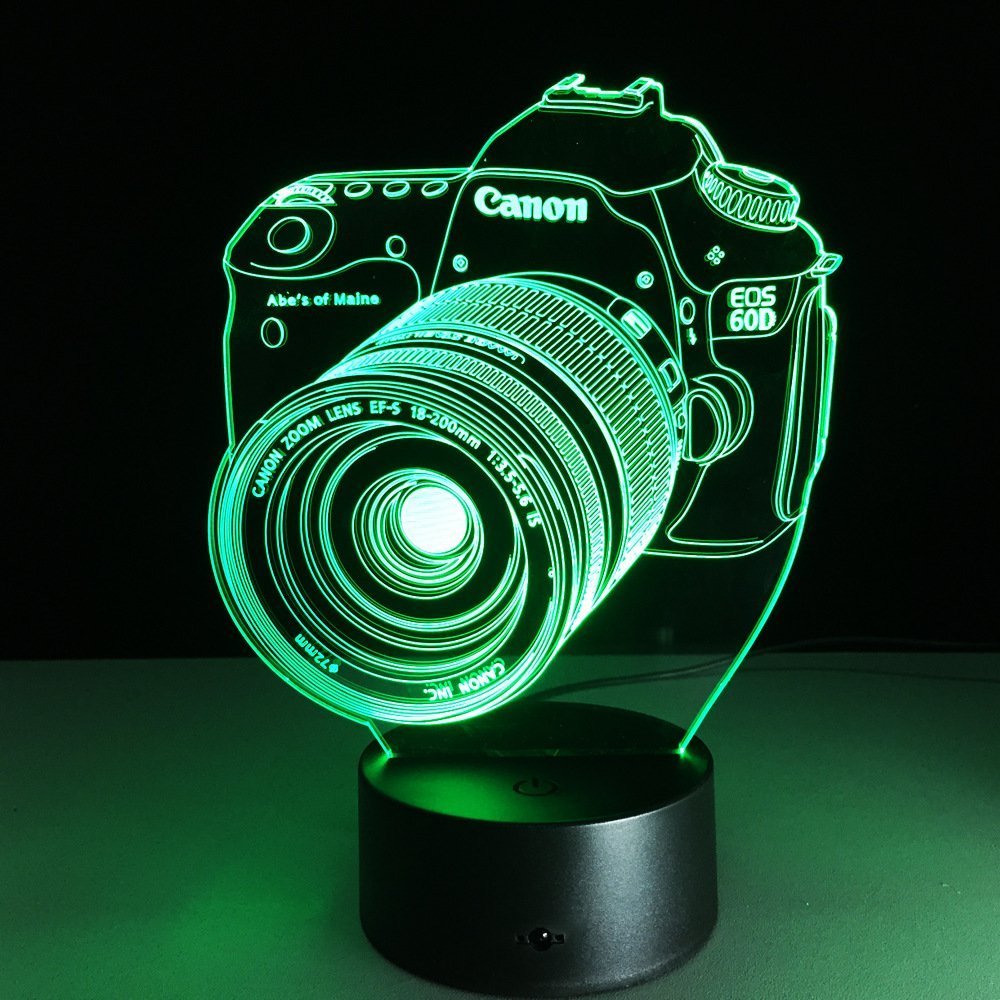 VELAN 3D LED Night Light Lamp - 7 Color Changing Acrylic Table Lamp for Home Decor, Bedroom, Living Room, Office Desk - Perfect Gift for Birthday, Christmas, Anniversary - Modern Decorative Lighting Accessory for Mood Lighting & Interior Design