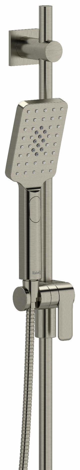 2-in-1 Dual Function Handheld Shower Head with 36-Inch Adjustable Slide Bar - Brushed Nickel Finish (4825BN RIOBEL) - Perfect for Bathroom Renovation & Spa-Like Shower Experience