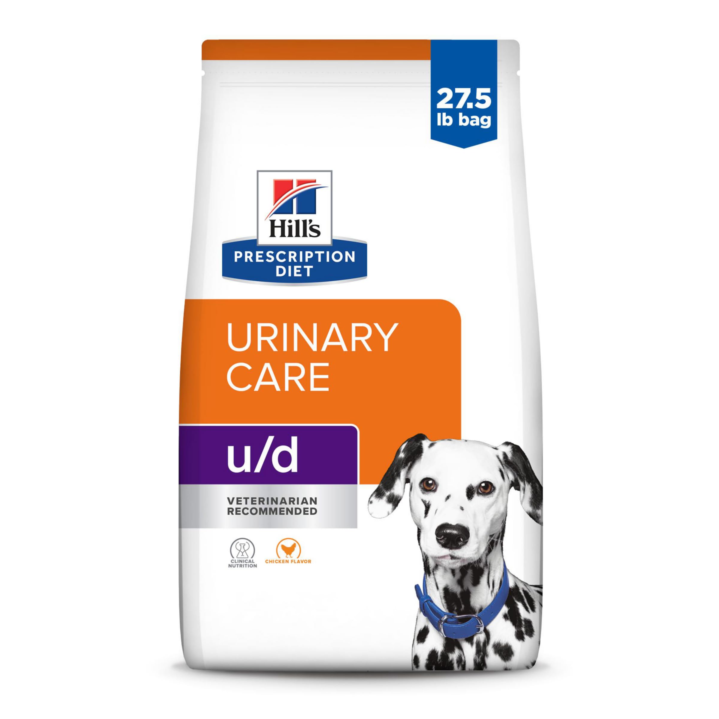 Hill's Prescription Diet u/d Urinary Care Dry Dog Food - Veterinary Recommended Urinary Health Formula for Dogs - 27.5 lb Bag - Supports Bladder & Kidney Function - Ideal for Dogs with Urinary Issues or Crystals