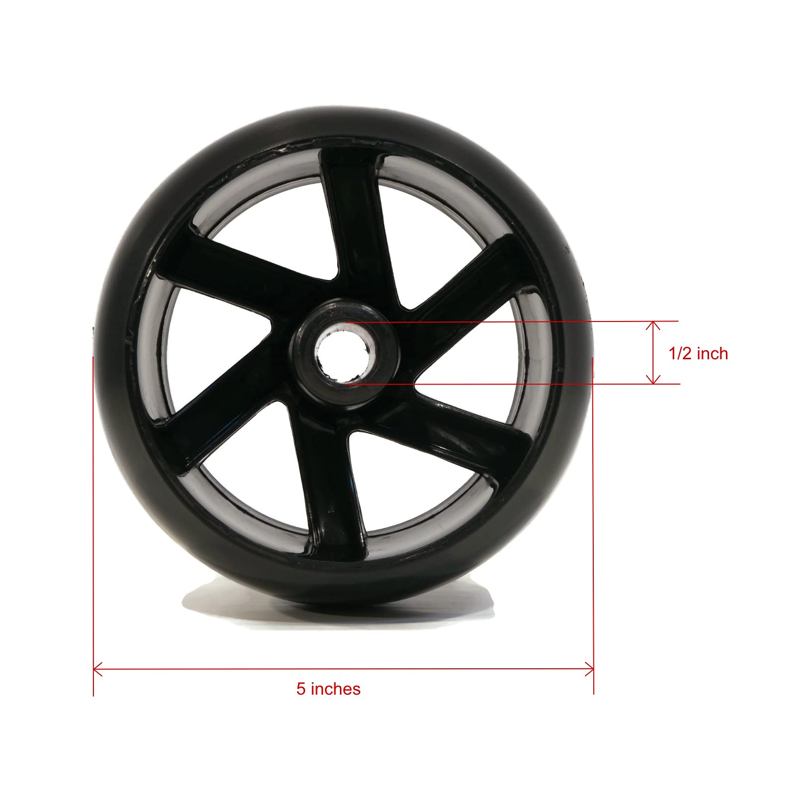 Smooth Deck Wheel with Bolt & Nut (4-Pack) - Compatible with Husqvarna 174873 & 532174873 - Replacement for Lawn Mower Wheels - Perfect for Outdoor Garden Maintenance & Yard Equipment Repair