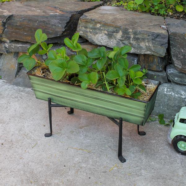 Galvanized Steel Flower Box Planter - Rustproof Outdoor Garden Planter for Flowers, Herbs & Plants - Perfect for Patio, Balcony & Window Sill Decor