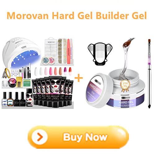 Morovan Poly Gel Nail Kit - Professional Hard Gel Builder for Nail Extensions & Strengthening | Perfect for Salon, Home Manicures & DIY Nail Art