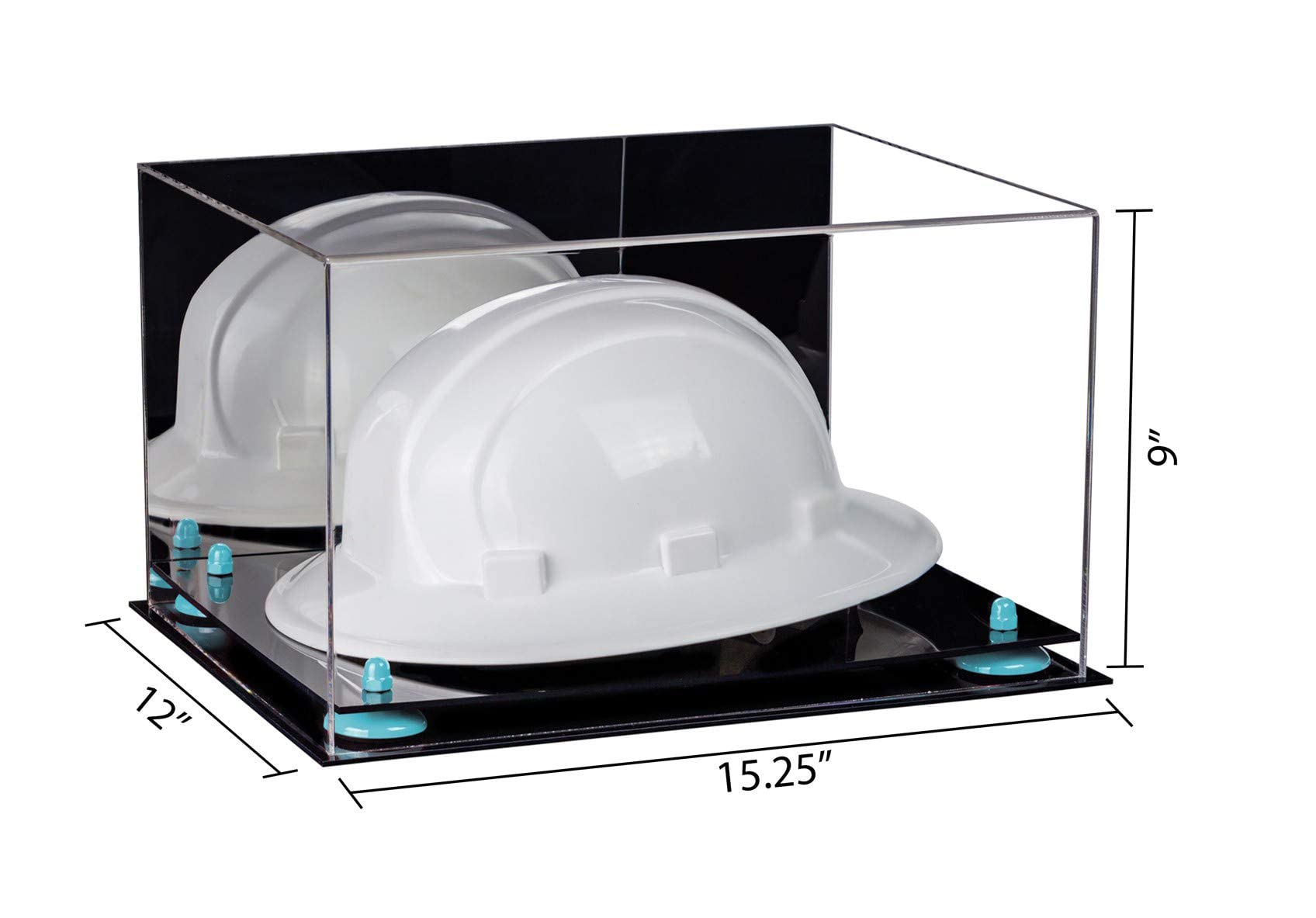 Clear Acrylic Large Helmet Display Case - Durable Hard Hat Protector for Collectors & Safety Gear Storage | Perfect for Motorcycle, Construction & Sports Helmets