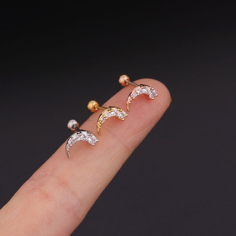 20G Cartilage Tiny Stud Earrings - Starfish & Moon Design Hypoallergenic Piercing Jewelry for Women | Perfect for Daily Wear, Parties & Gifts