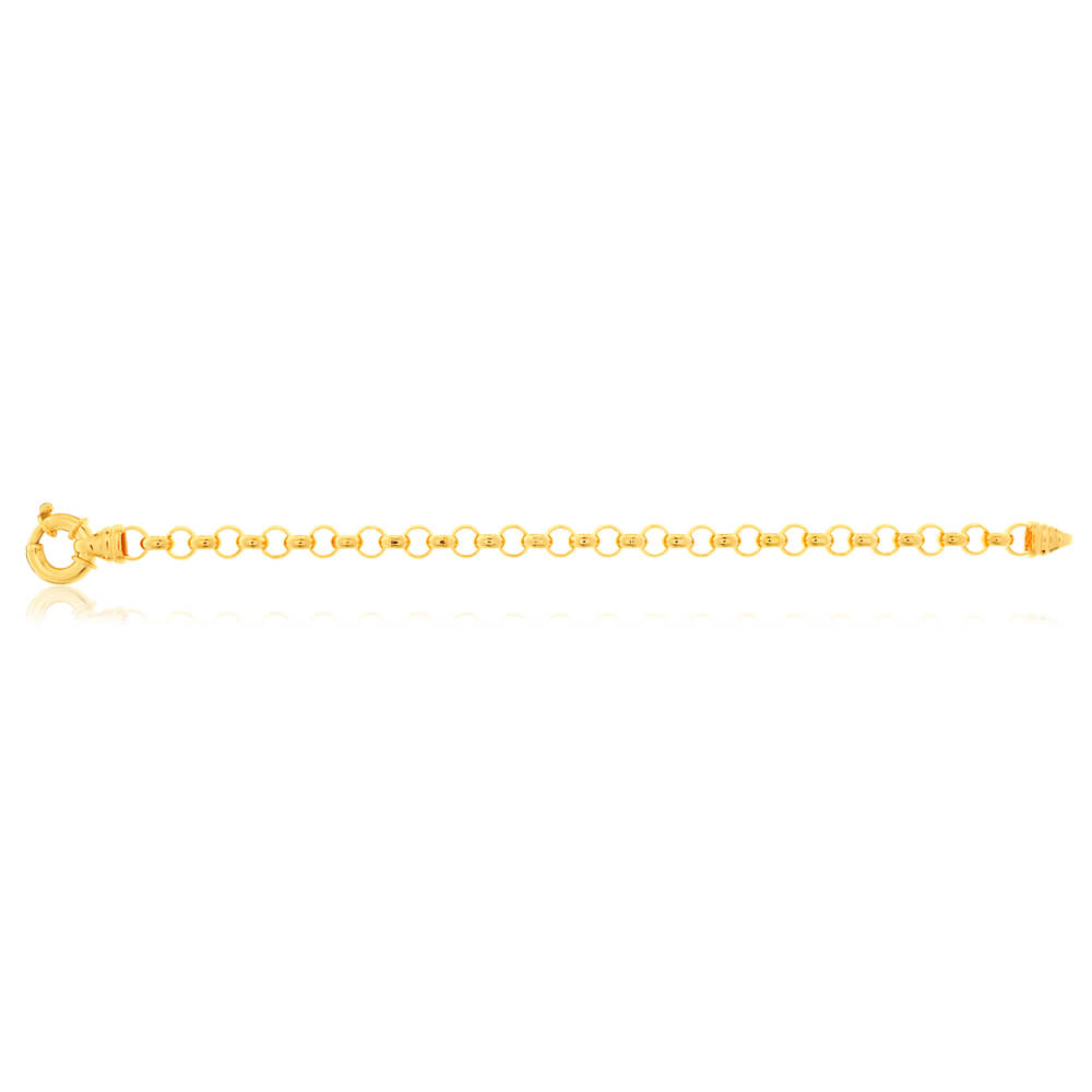9ct Alluring Yellow Solid Gold Belcher Bracelet for Women - Elegant & Dainty Gold Jewelry Gift for Her - Perfect for Weddings, Anniversaries & Special Occasions
