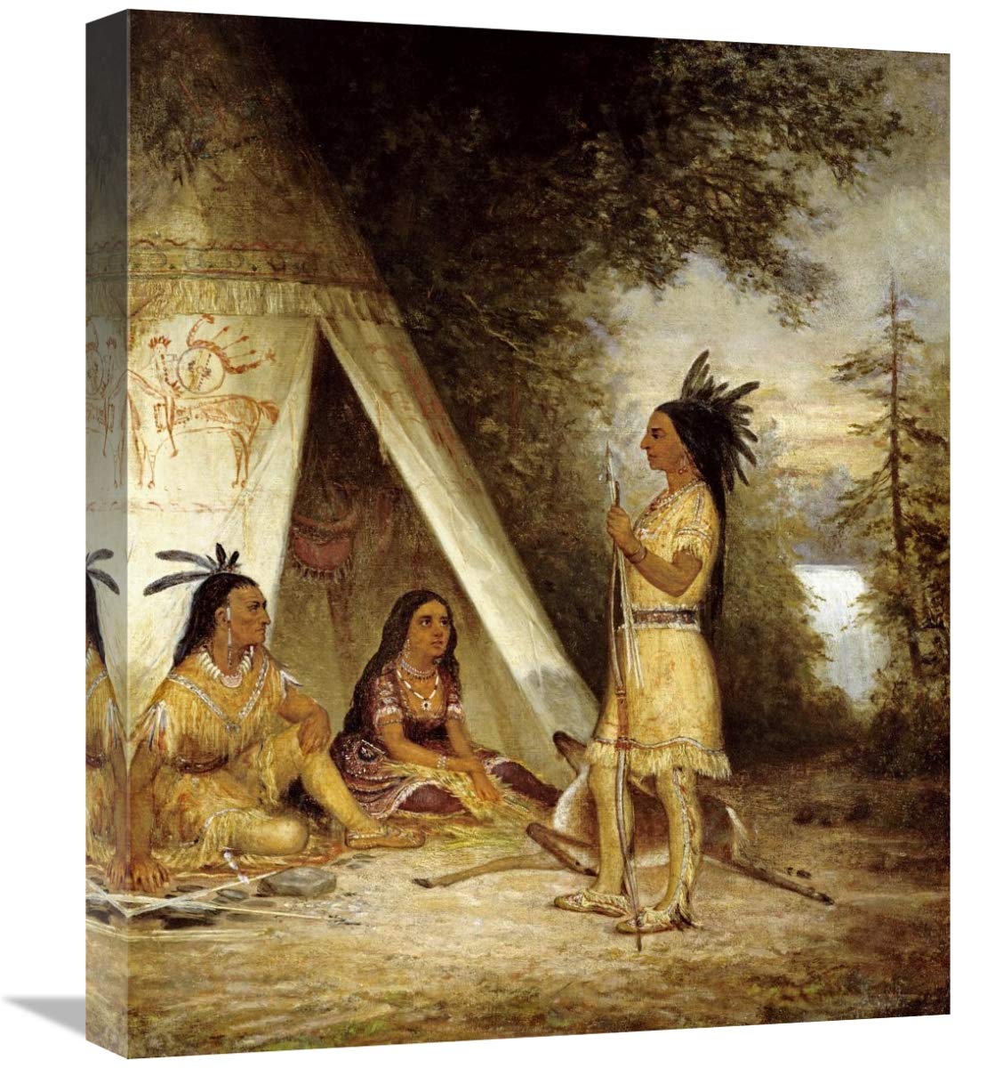 The Betrothal of Hiawatha 22 Inch Art Print - American School Painting - Perfect for Home Decor, Office Wall Art & Native American Culture Enthusiasts