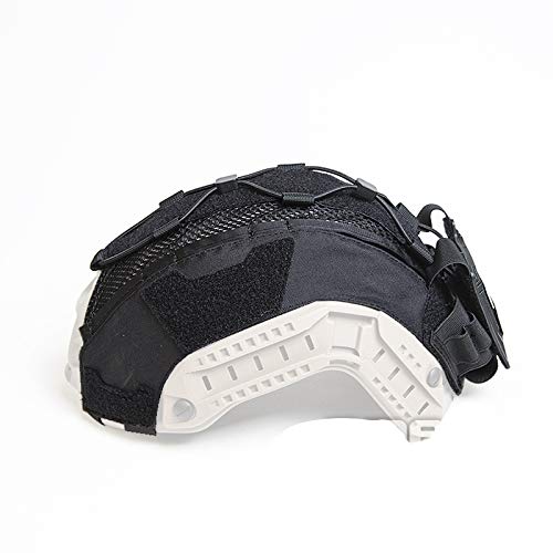 FMA Tactical Helmet Cover with Balancing Weight Pouch & Elastic Battery Holder - TB1345 Black | Perfect for Maritime Operations, Airsoft & Military Training Gear Accessories
