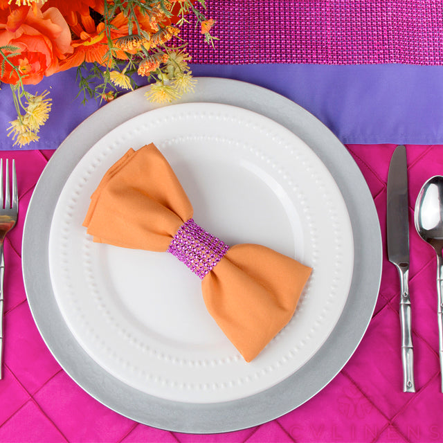Premium Polyester Napkin Set - 20x20 Inches, Orange - Durable & Washable for Parties, Weddings & Restaurants