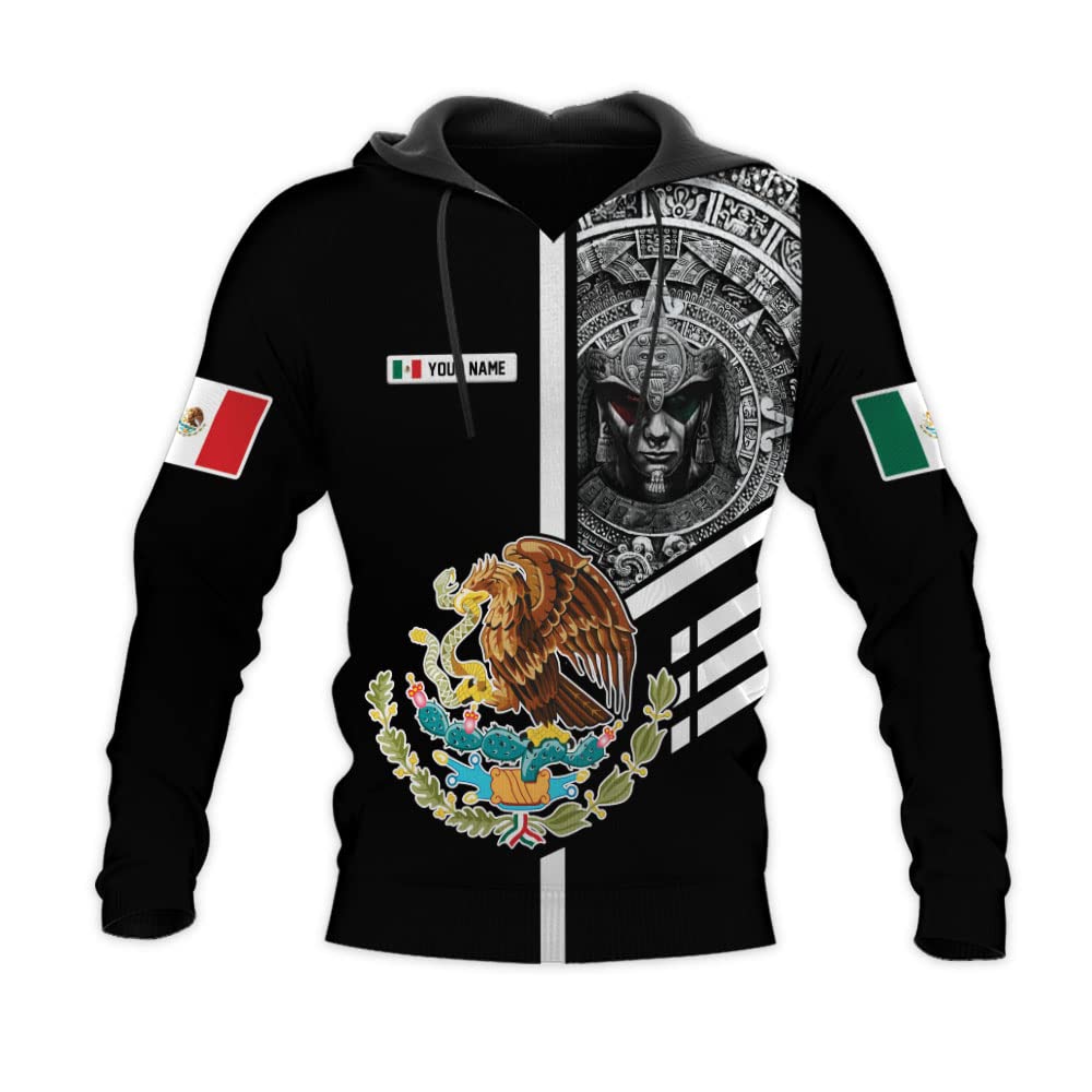 Custom 3D Mexican Hoodie with Personalized Name - Unisex Embroidered Mexico Sweatshirt for Men & Women | Perfect for Cinco de Mayo, Fiesta, and Streetwear Fashion