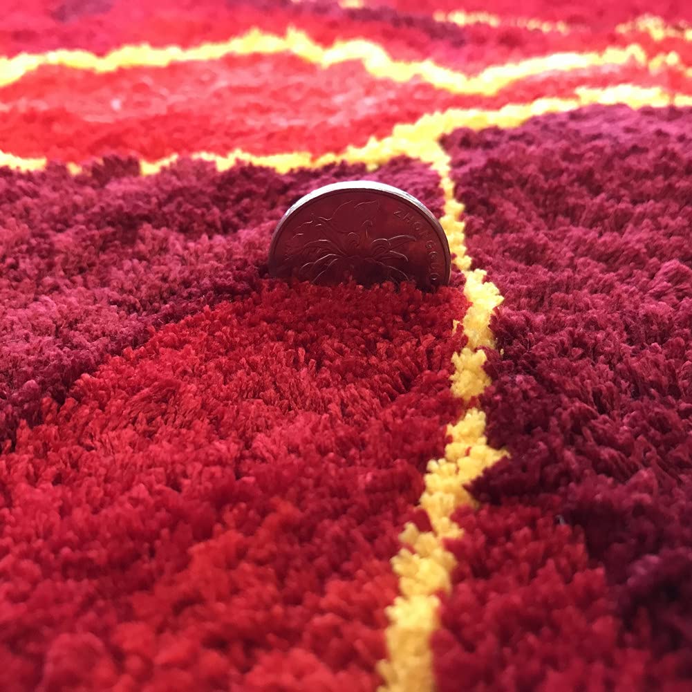 Red Peony Flower Round Rug - Non-Slip Plush Bath Mat & Area Rug for Bedroom, Kitchen, Bathroom - Floral Wedding Home Decor (Perfect for Wedding Decorations, Home Makeovers & Cozy Bathroom Upgrades)