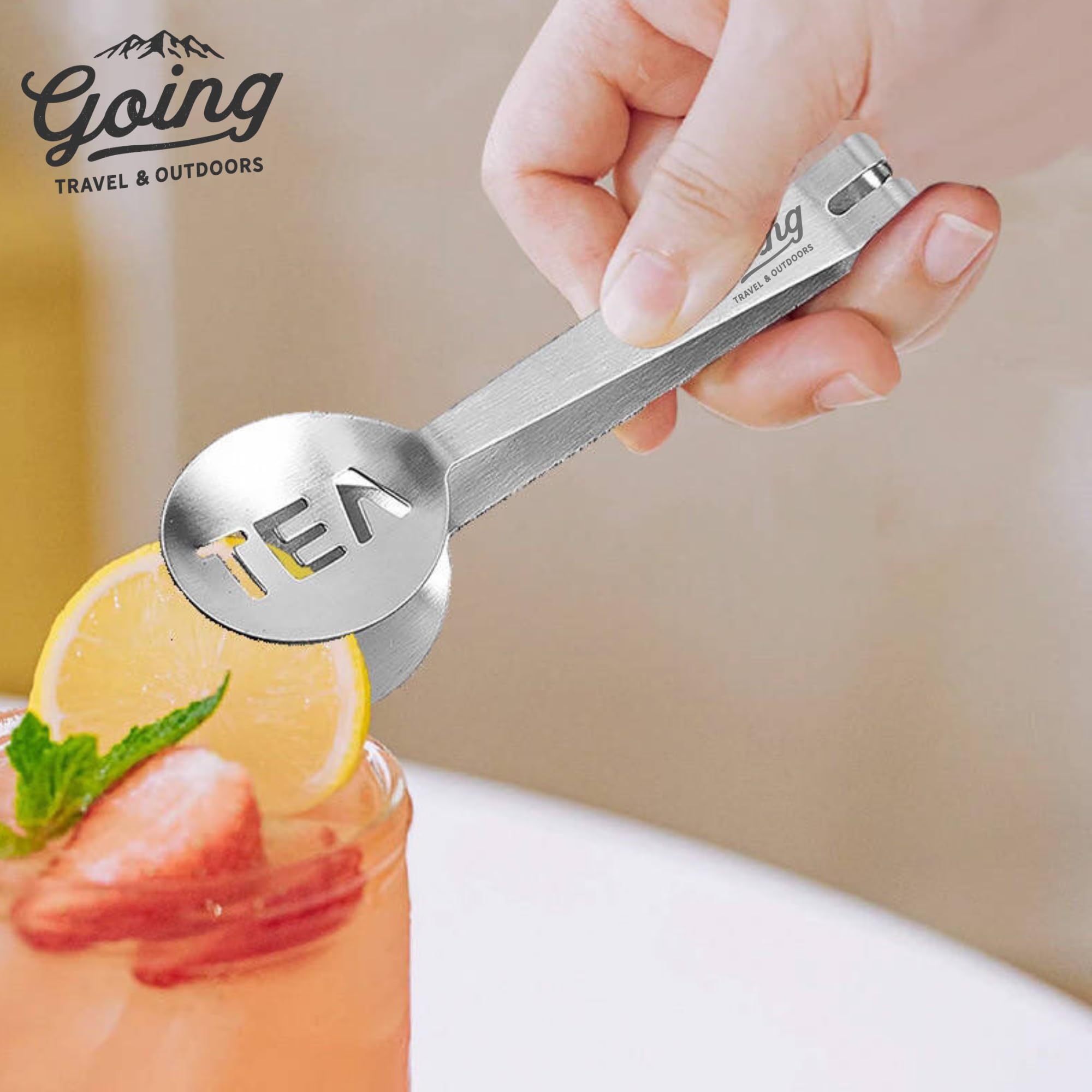 Premium Stainless Steel Tea Bag Holder & Strainer Clip - Squeezer, Clamp & Stirrer for All Tea Bag Sizes - Compact Travel-Friendly Design - Perfect for Home, Office & On-the-Go Tea Lovers