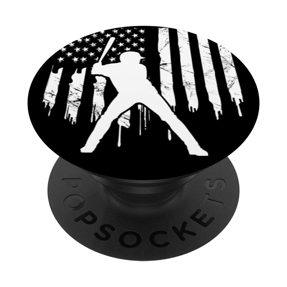 Vintage American USA Flag Baseball Design PopSockets PopGrip - Swappable Phone & Tablet Grip for Men and Women | Perfect Gift for Baseball Fans, Patriotic Decor, Phone Accessories
