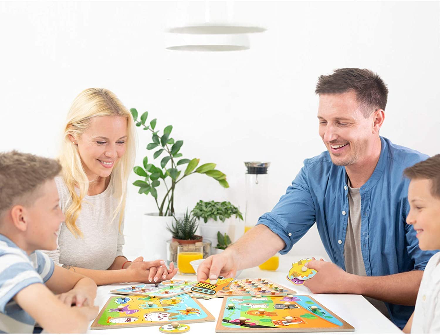 Amisha Gift Gallery Wooden Puzzles for Kids with Knob - Educational Learning Toy Wooden Puzzle Board (Wild Animals) - Perfect for Preschool Learning & Montessori Classroom Activities