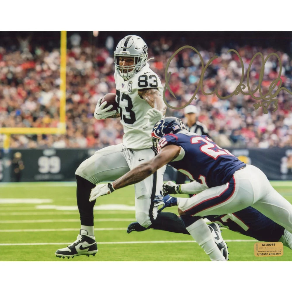 Darren Waller Autographed Las Vegas Raiders 8x10 Photo with Inscriptagraphs COA - Signed Memorabilia for NFL Fans, Collectors & Man Cave Decor
