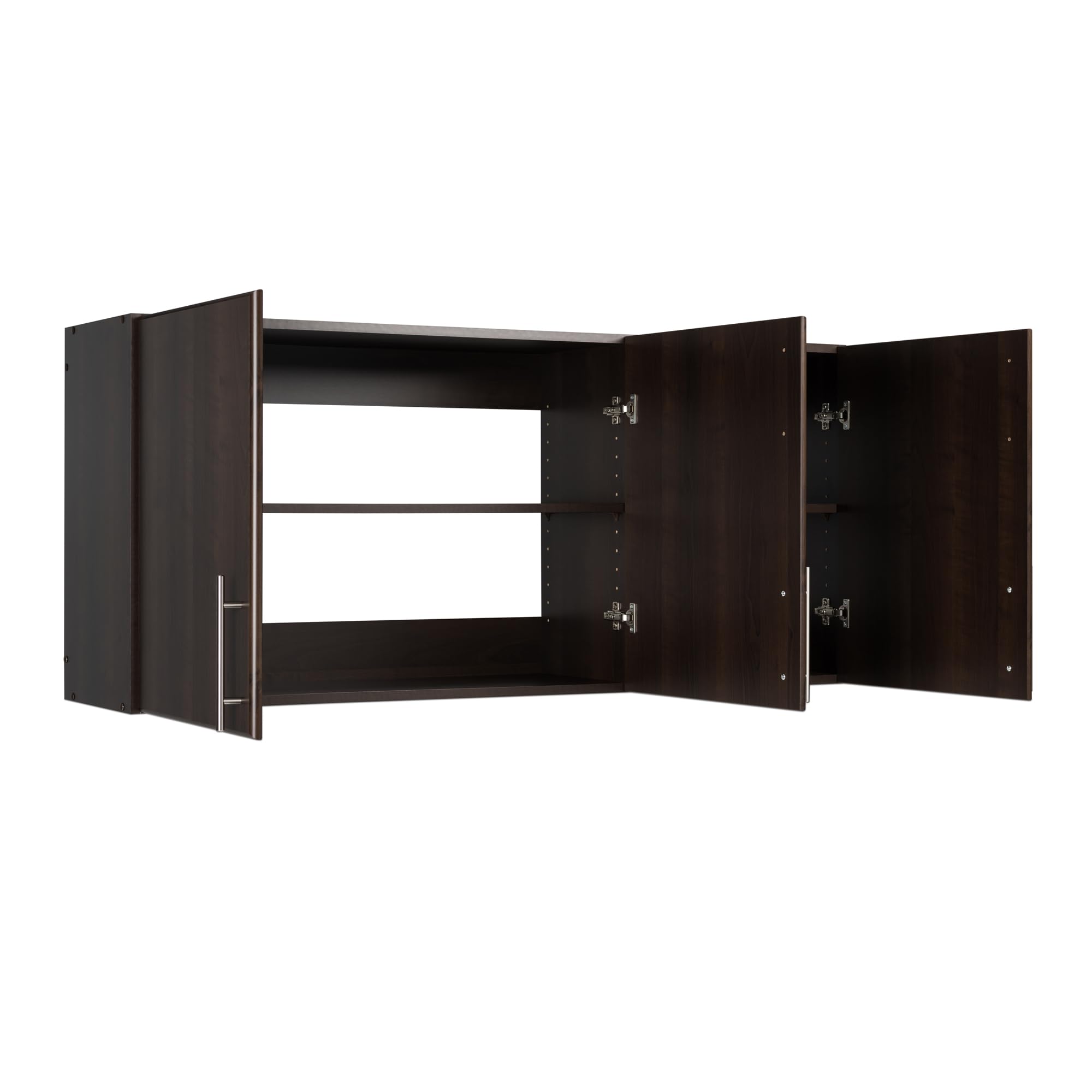 Prepac Elite 54-Inch Wall Mounted Storage Cabinet with 2 Adjustable Shelves - Brown Bathroom & Pantry Organizer (12