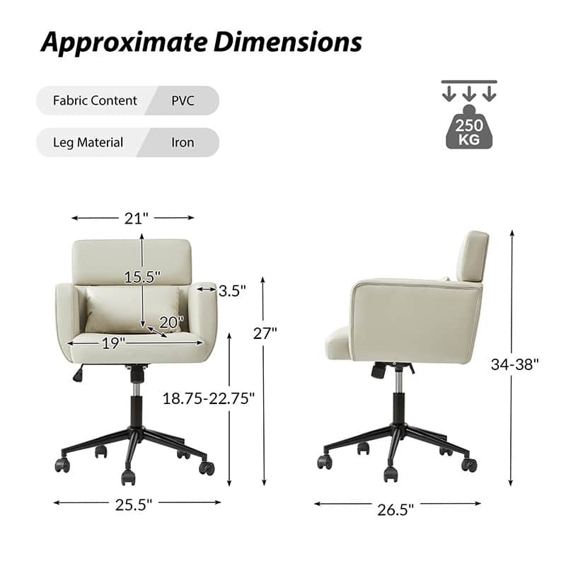Sabina Ergonomic Office Chair with Adjustable Lumbar Support - Comfortable Computer Desk Chair for Home & Workspace - Perfect for Long Hours Sitting, Gaming & Remote Work