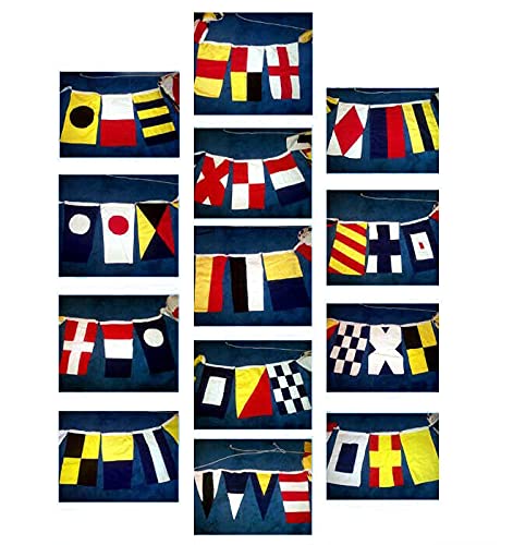 40 Double-Sided Cotton Maritime Nautical Signal Flags - 31.5 Ft Long for Boating, Sailing & Decoration | Perfect for Ships, Yachts & Coastal Home Decor
