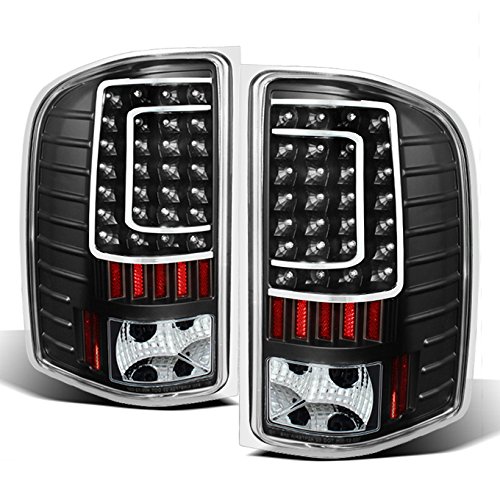 AKKON Black LED Tail Lights Brake Lamps Replacement for 2007-2013 Chevy Silverado 1500 2500 3500 Pickup Truck - Enhanced Visibility & Style for Night Driving & Off-Road Adventures