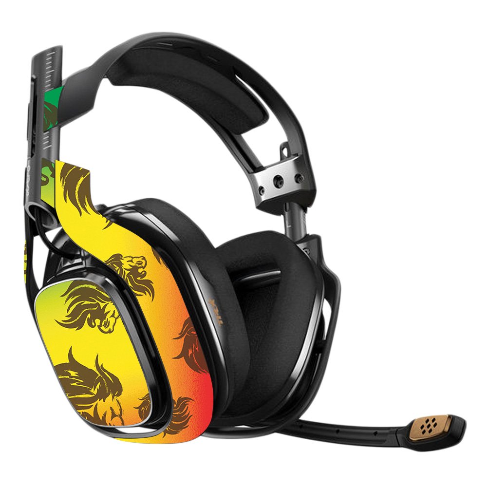 Astro A40 3rd Generation Gaming Headset Skin - Rasta Lion Vinyl Decal Wrap | Protective & Durable Cover | Easy to Apply & Remove | Made in USA | Perfect for Gaming, Streaming & Customization