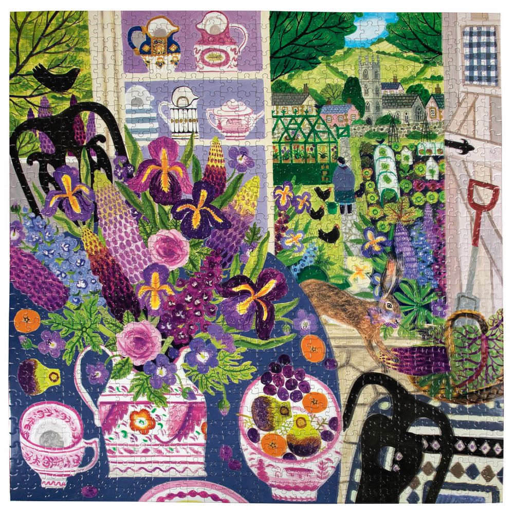 eeBoo 1000 Piece Jigsaw Puzzle - Lavender Kitchen - Beautiful Floral Artwork for Adults & Teens - Perfect for Relaxation, Home Decor & Family Game Night