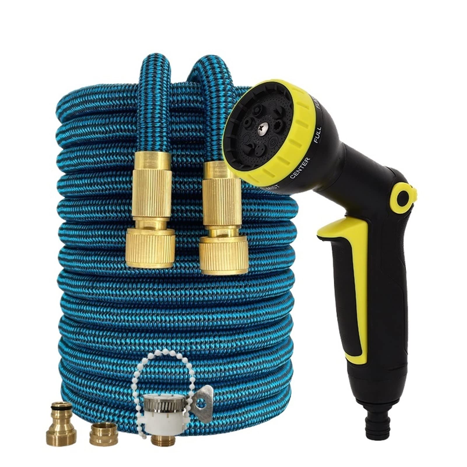 YKLL Expandable Garden Hose with Spray Nozzle - Lightweight, Durable Latex Magic Hose for Car Washing, Watering & High Pressure Cleaning (1/2'' Diameter, 12ft Hose Kit) - Perfect for Car Detailing, Lawn Care & Outdoor Cleaning