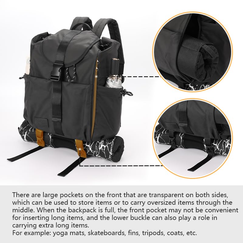 EKE Waterproof 15in Gym Backpack for Laptop, Yoga, Tennis, Travel & Commuting - Sport Gift for Women & Men (Black) - Perfect for Workouts, Office, School & Outdoor Activities
