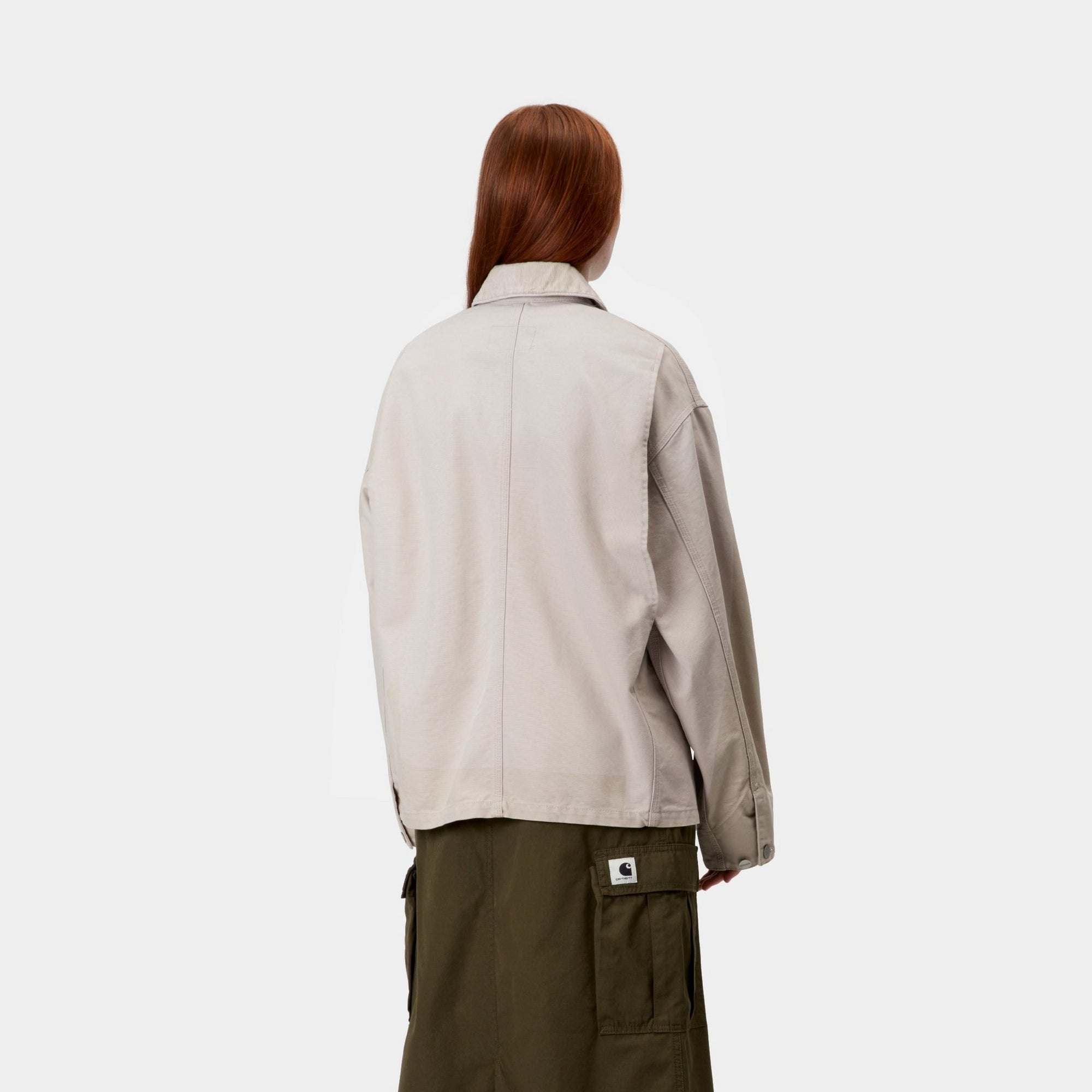 Women's OG Michigan Spring Coat - Stone Canvas Fabric in Dusky Beige | Water-Resistant Lightweight Jacket for Outdoor Activities & Casual Wear
