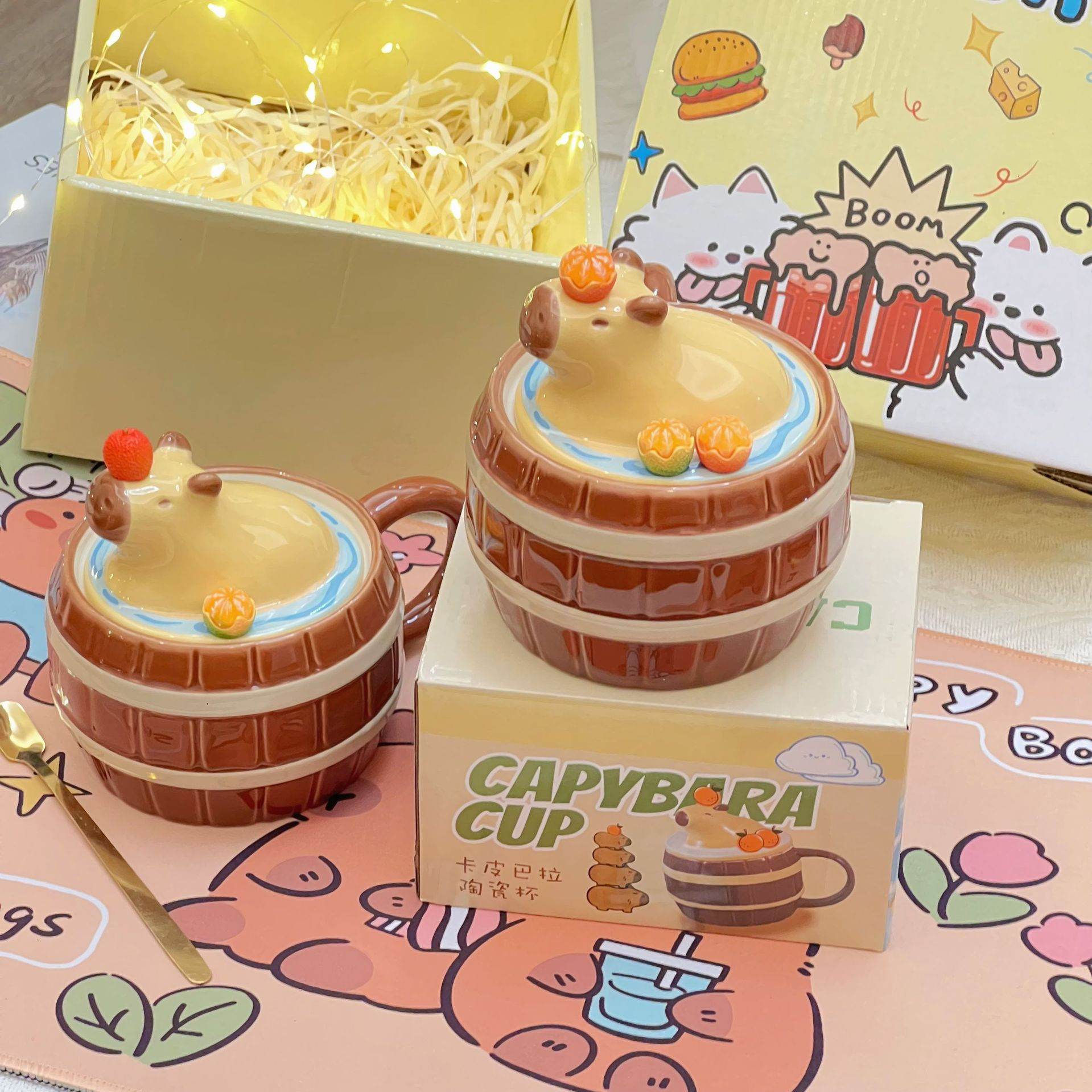 Adorable Capybara Coffee Mug - Kawaii Ceramic Cup for Tea & Hot Drinks - Perfect Gift for Animal Lovers & Anime Fans