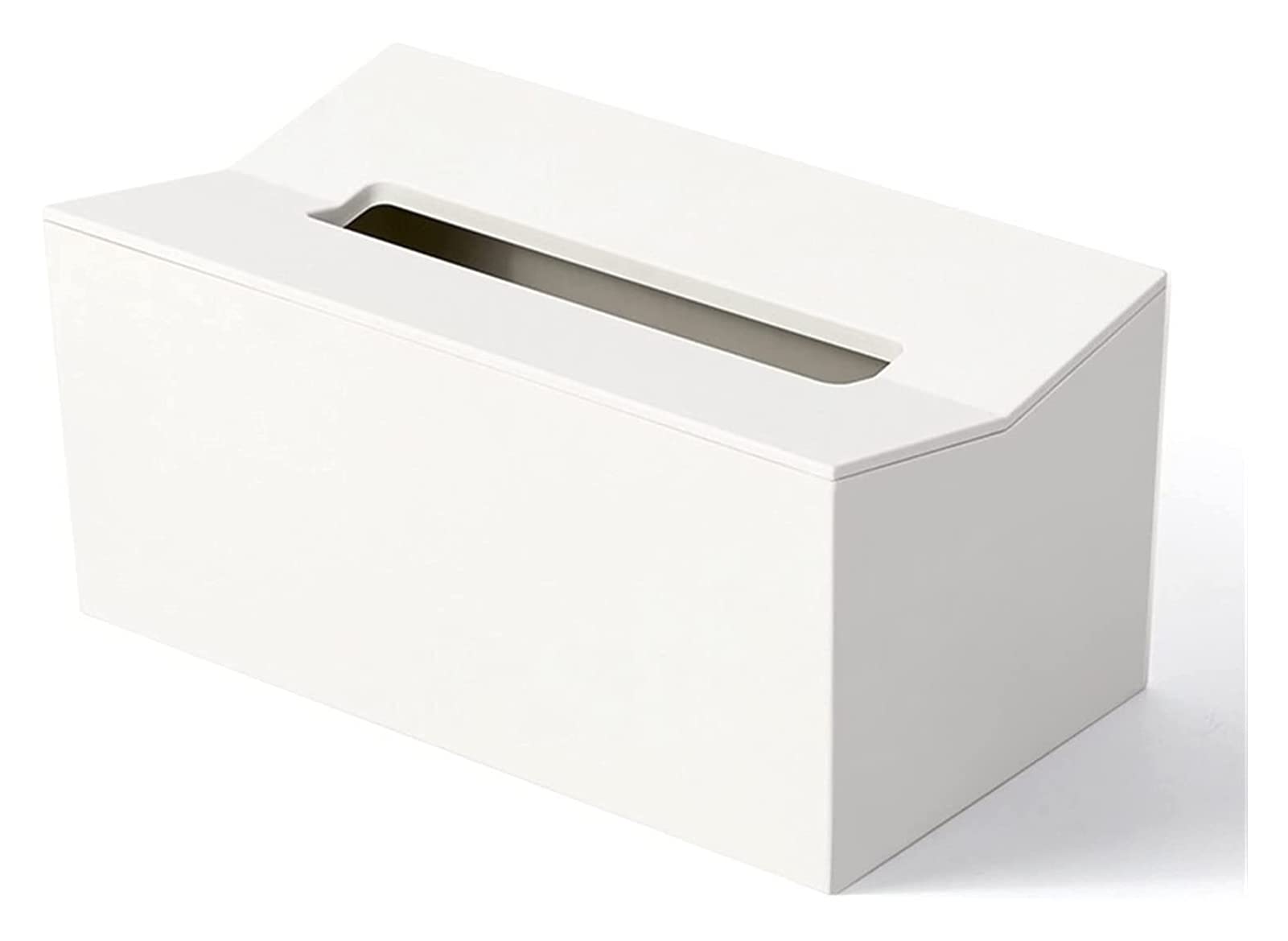 White Wall Mounted Tissue Box Cover - Kitchen Napkin Holder & Paper Towel Dispenser for Home, Office, or Car - Durable Desktop Tissue Storage Container for Wipes and Household Essentials