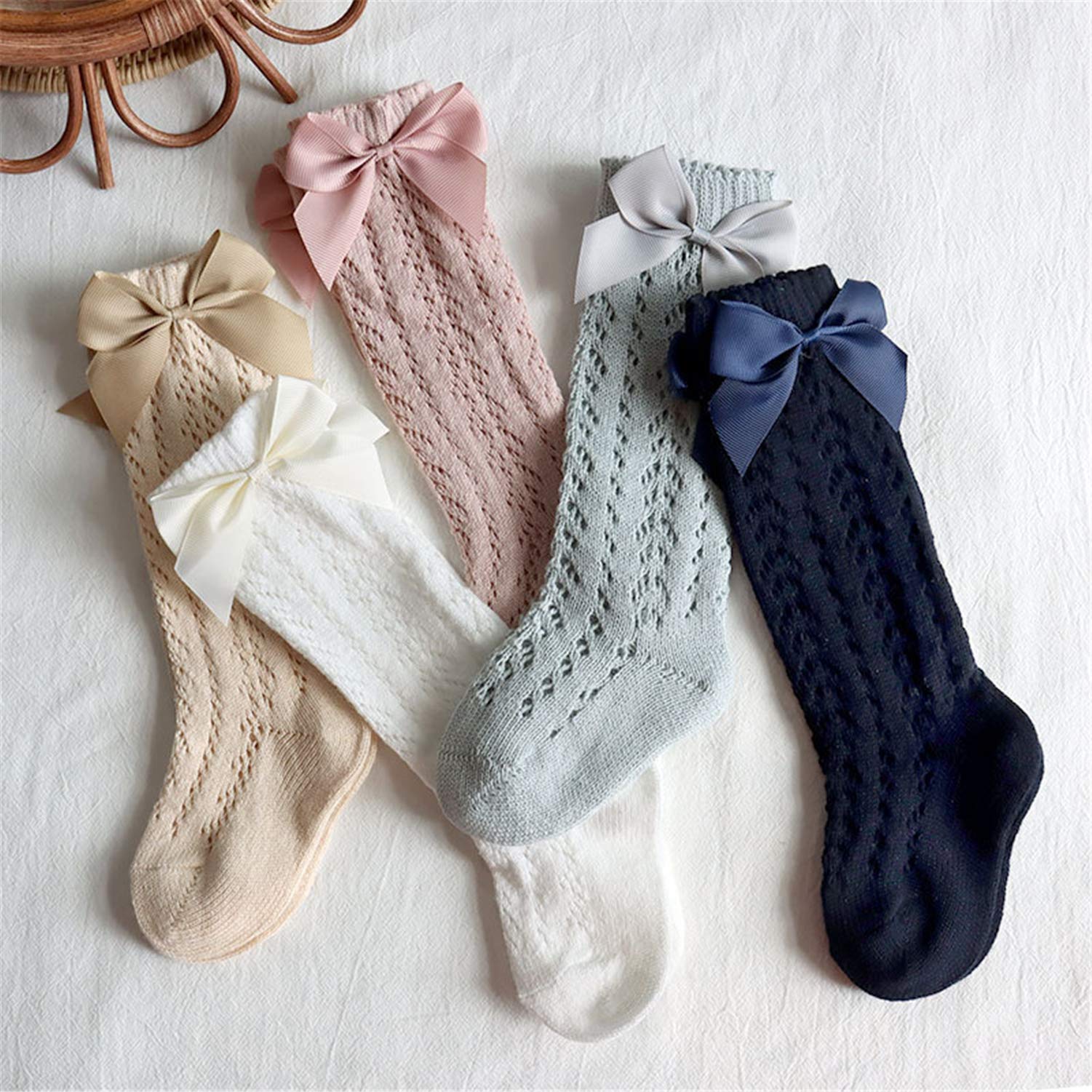 **Baby Girl Knee-High Socks with Bows – Soft Toddler & Infant Stockings – Princess Frilly Socks for Newborns – Perfect for Dress-Up, Parties & Everyday Wear**