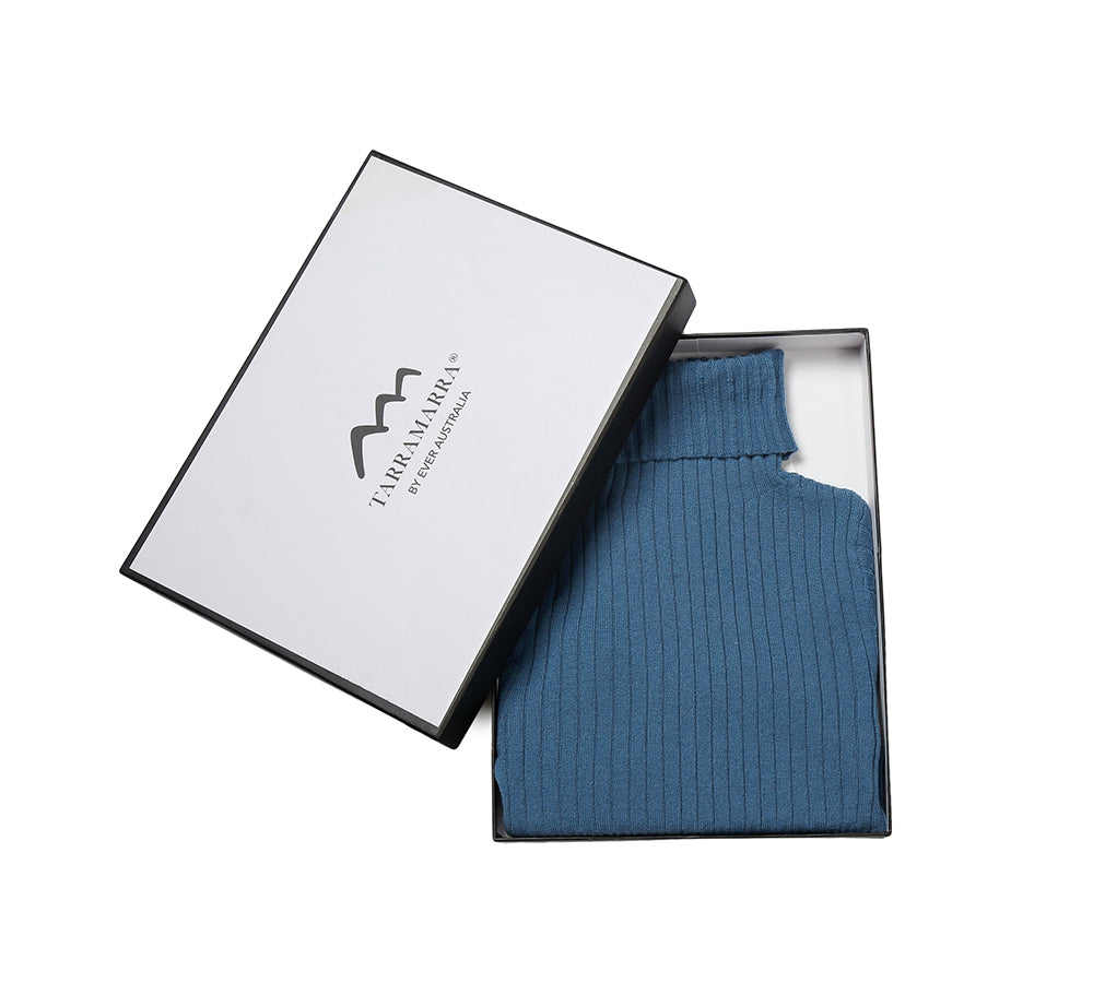 TARRAMARRA® Women's Wool Striped Knit Turtleneck Sweater - Warm & Soft Winter Pullover for Casual Outfits & Office Wear