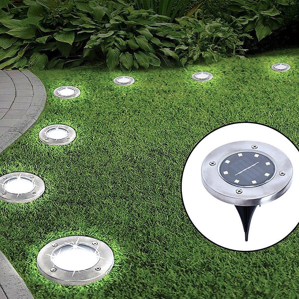 12 Pack Solar Powered LED In-Ground Lights - Waterproof Outdoor Landscape Lighting for Garden, Deck, Pathway, Driveway & Yard - Energy Efficient Solar Path Lights for Nighttime Safety & Ambience