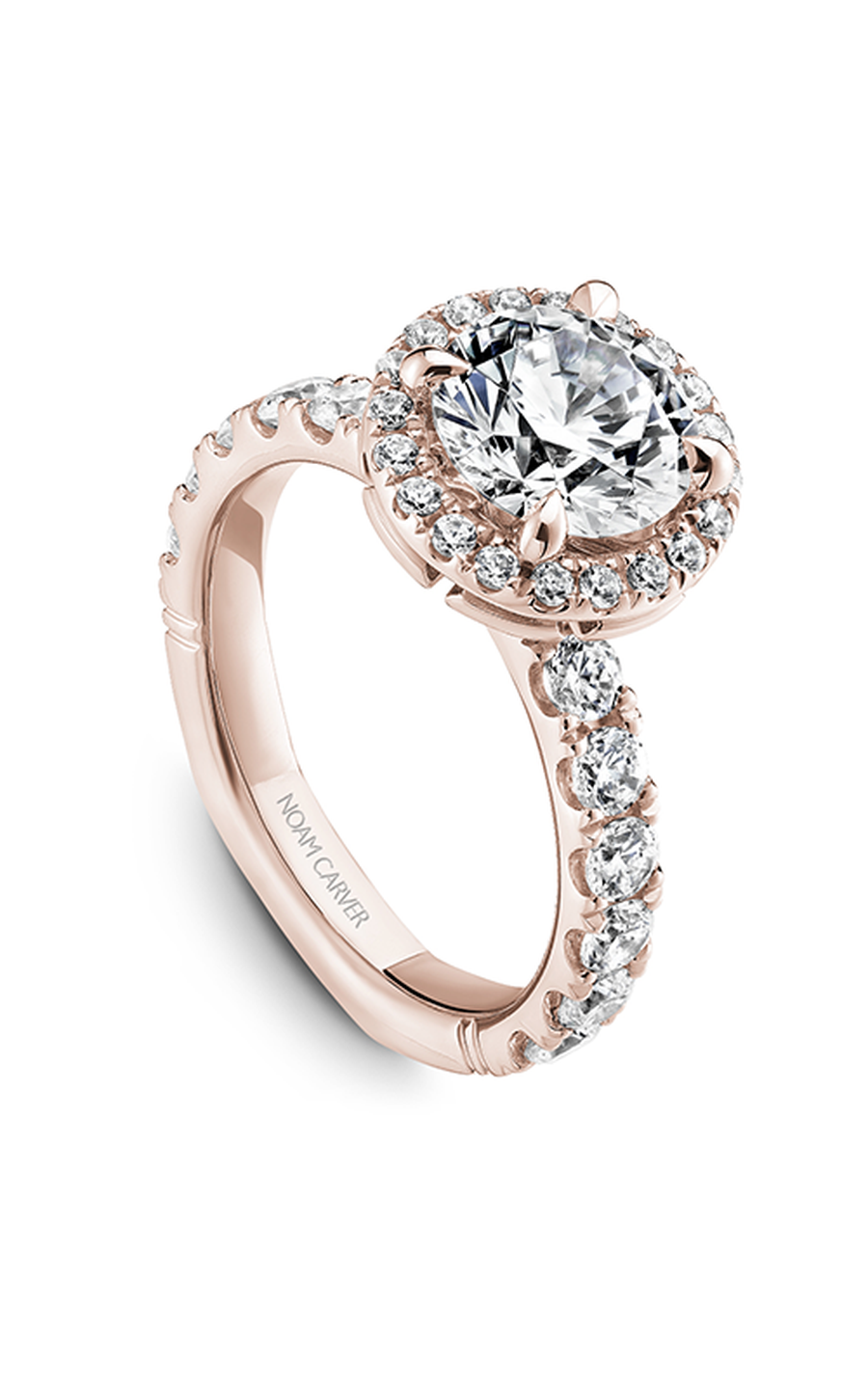Noam Carver Atelier A017 01RA Diamond Engagement Ring - 14K White Gold Solitaire Ring for Women, Perfect Proposal Gift & Wedding Jewelry