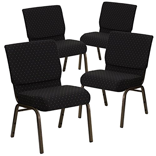 Black Dot Patterned Fabric/Gold Vein Frame