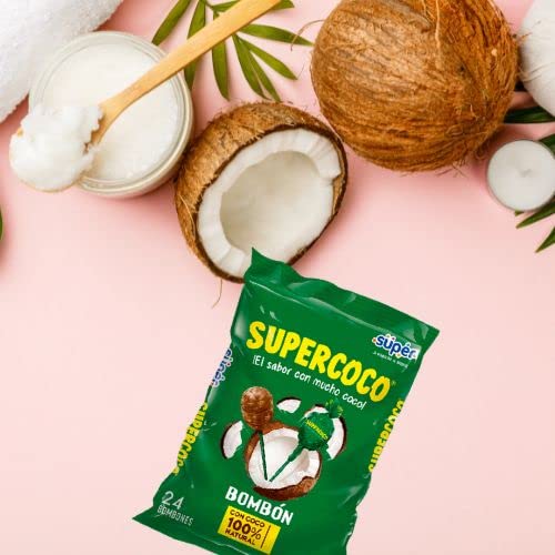 Supercoco Candy Bonbons - 2 Pack (24 Count Each) | Authentic Colombian Coconut Candy | Sweet Tropical Snack for Parties, Gifts & Desserts