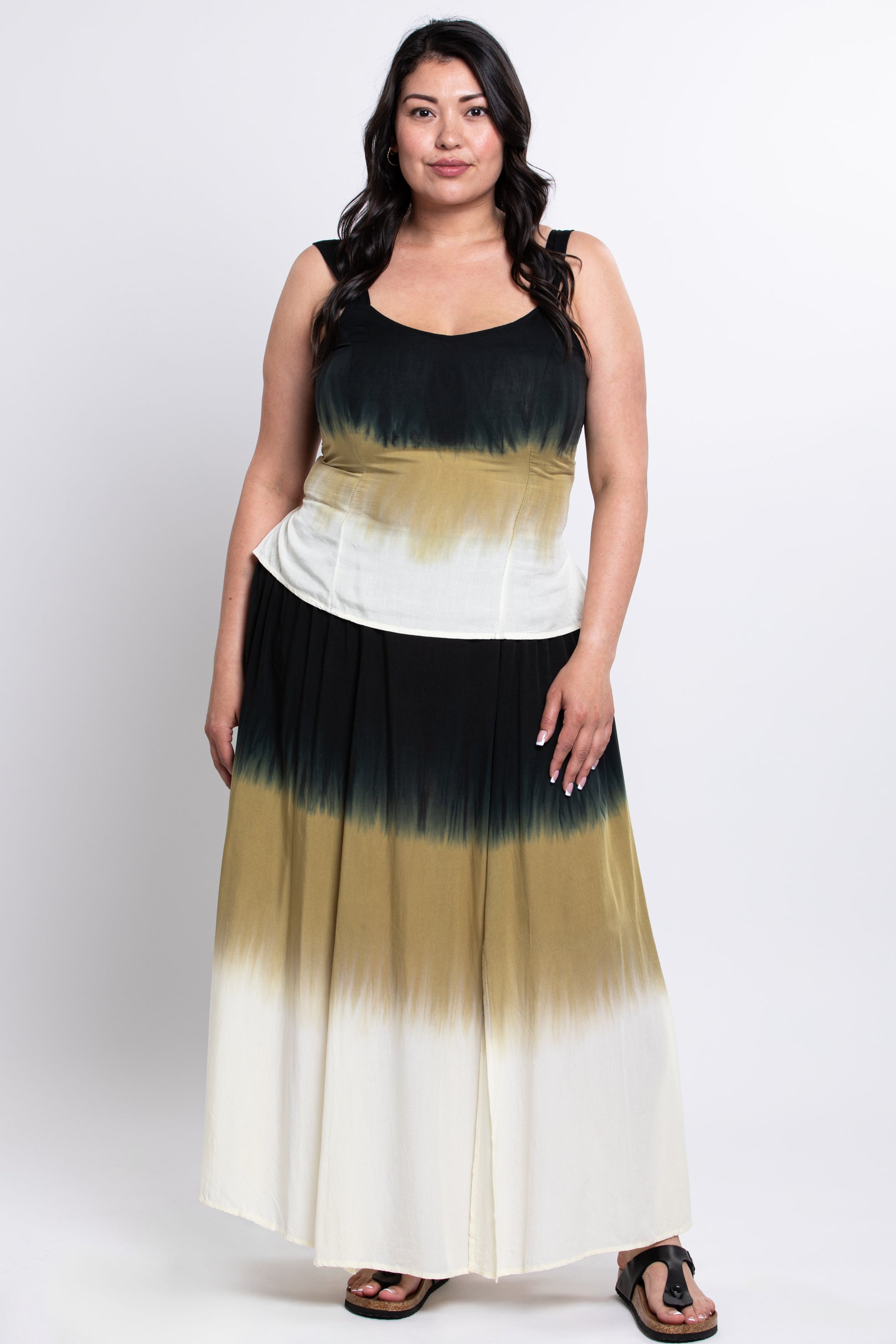 Stylish Black Dip Dye Comfy Skirt for Women - Perfect for Casual Outings, Office Wear & Summer Vacations