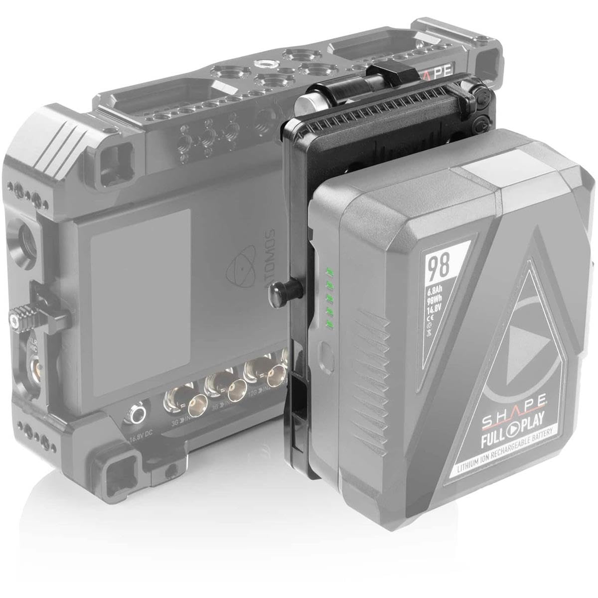SHAPE V-Mount PIVOTING Battery Plate for Monitor CAGE - Universal Power Solution for DSLR Cameras, Video Monitors & LED Lights - Perfect for Film Production, Photography & On-Location Shooting