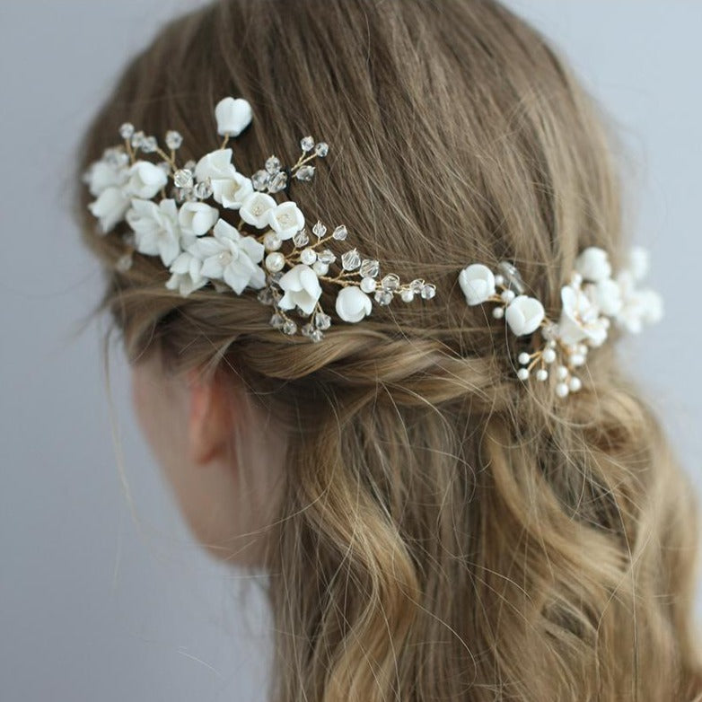 Elegant Bridal Gold Hair Comb & Pin Set (S8204) - Perfect for Weddings, Prom, and Special Occasions - Wholesale Bulk Orders Available