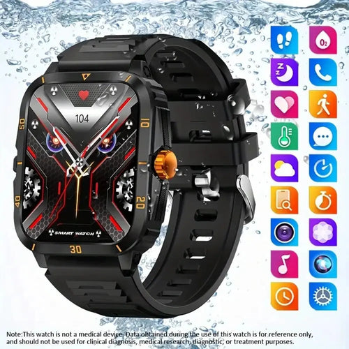 SENBONO Military Smart Watch for Men - IP68 Waterproof, 3ATM Shockproof, Outdoor Sports & Fitness Tracker - Perfect for Hiking, Running, Camping & Military Use