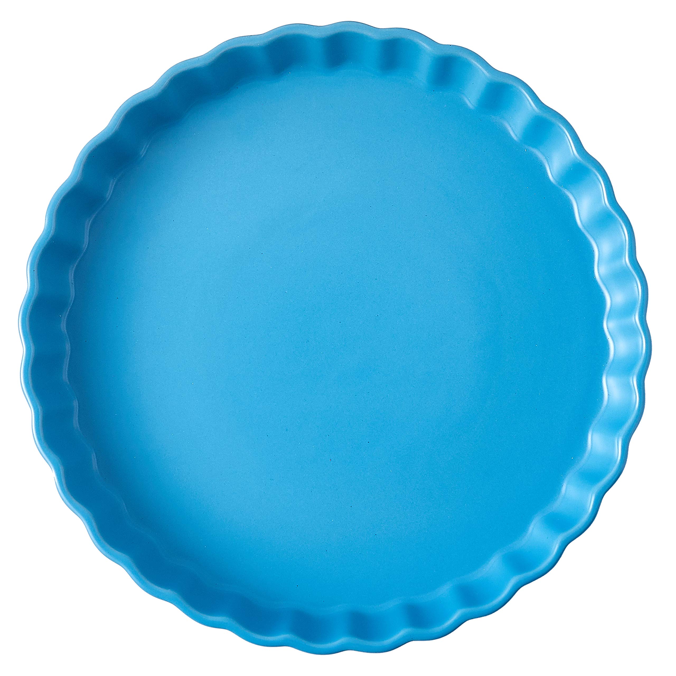 Bruntmor 10-Inch Ceramic Pie Pans Set of 4 - Nonstick Oven Safe Baking Dishes for Quiche, Apple Pie, Tart & More - Blue Porcelain Round Tart Pans - Perfect for Holiday Baking, Dessert Making & Family Gatherings