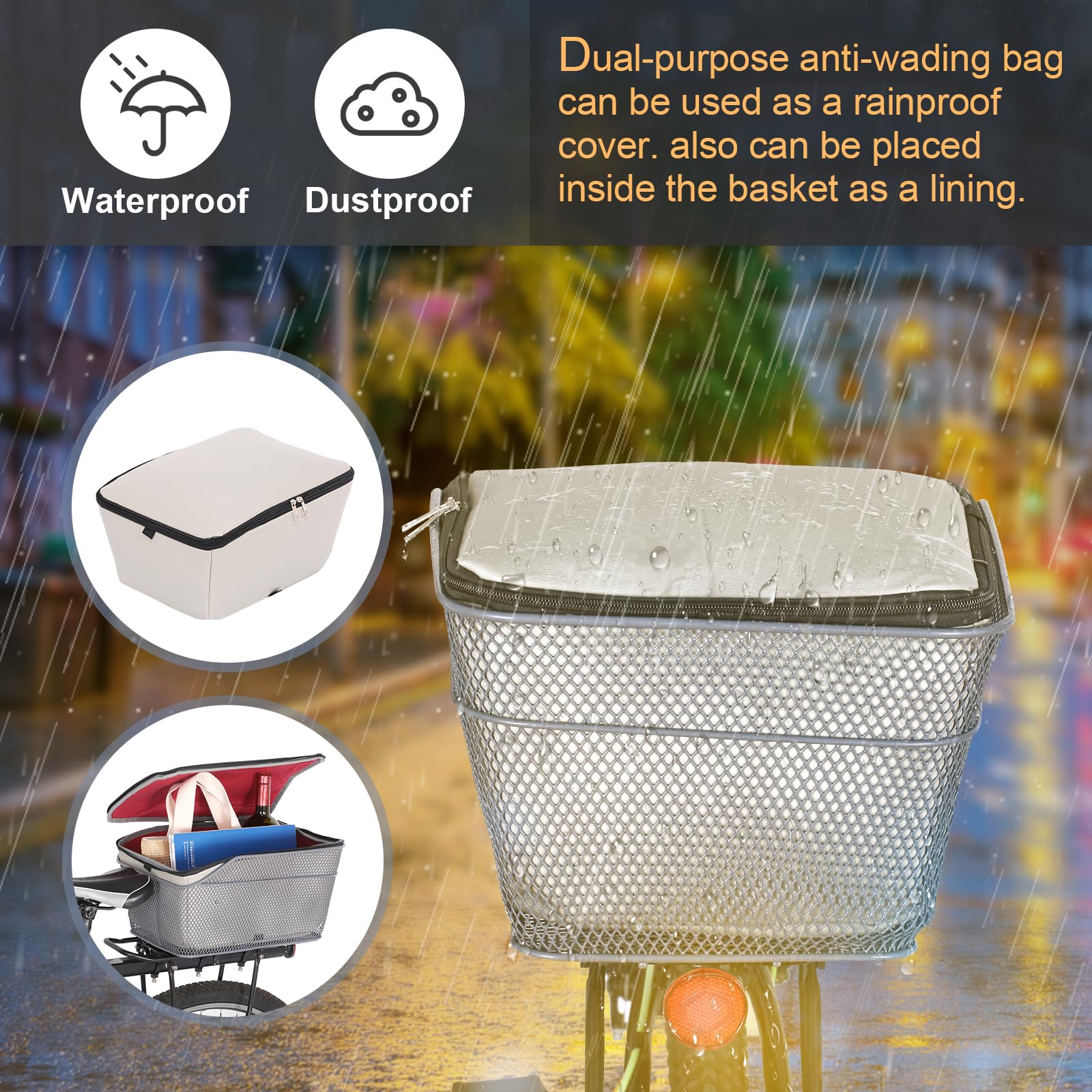 Lixada 20L Universal Rear Bike Basket - Water Resistant Metal Bicycle Cargo Basket for Rear Rack | Perfect for Commuting, Grocery Shopping & Outdoor Adventures