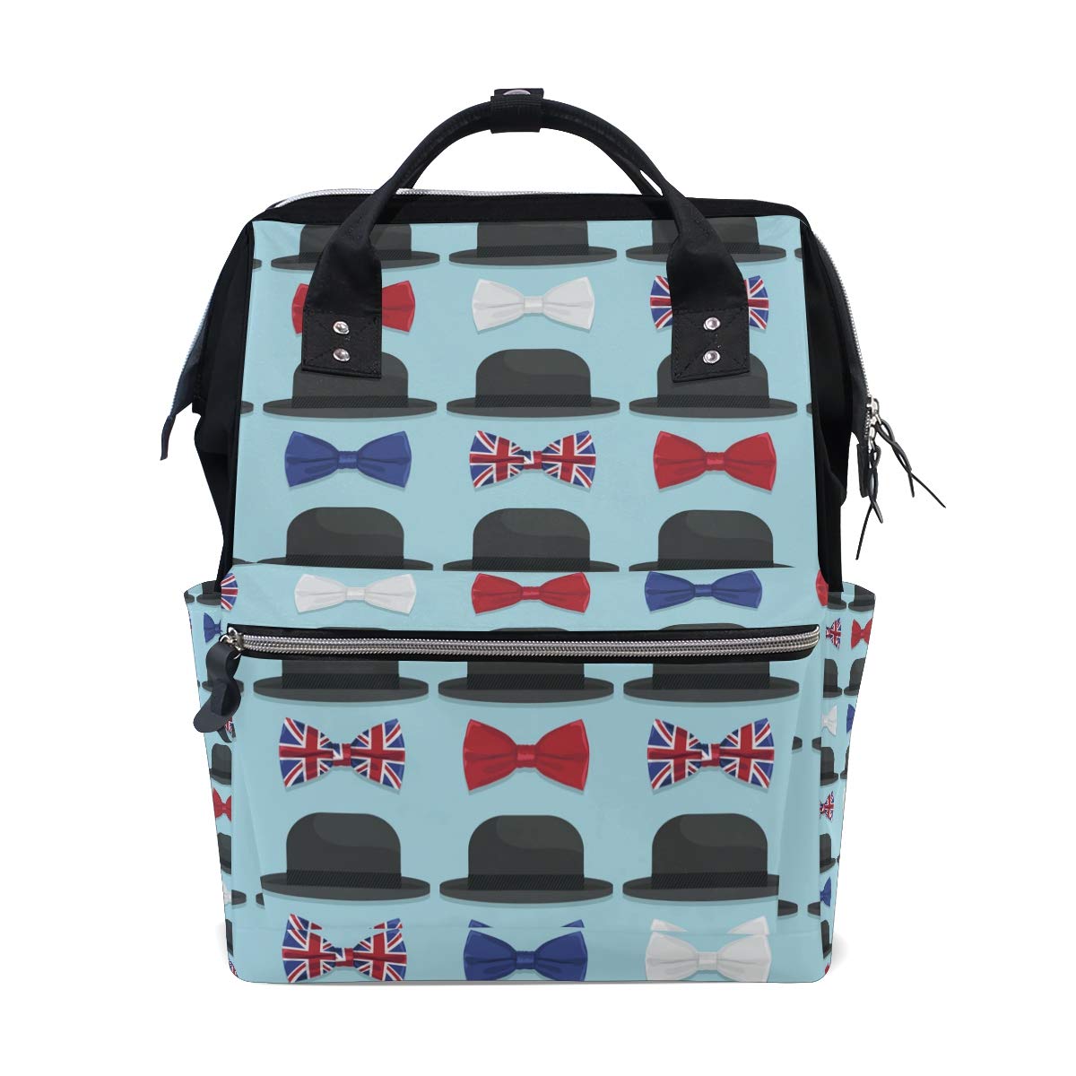 FengJu Vintage Floral Backpack - Large Capacity Canvas School Bag, Diaper Bag, Travel Laptop Backpack for Women & Girls (UK Pattern) - Perfect for School, Work, Travel & Daily Use