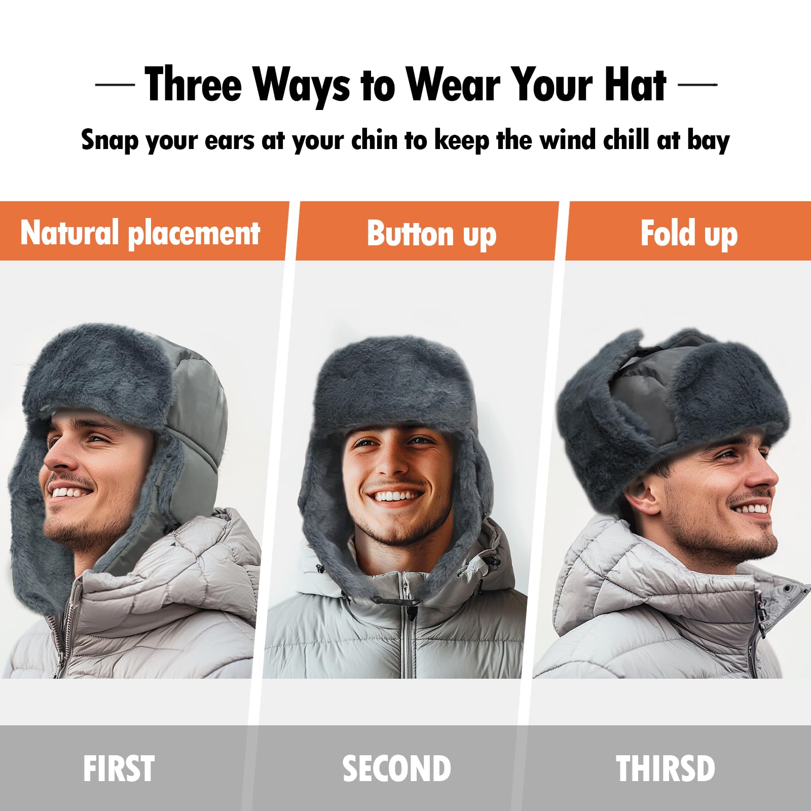 Heated Trapper Hat with 7.4V Rechargeable Battery - Warm Winter Hunting Hat for Men & Women - Faux Fur Lined Outdoor Hat for Cold Weather Activities