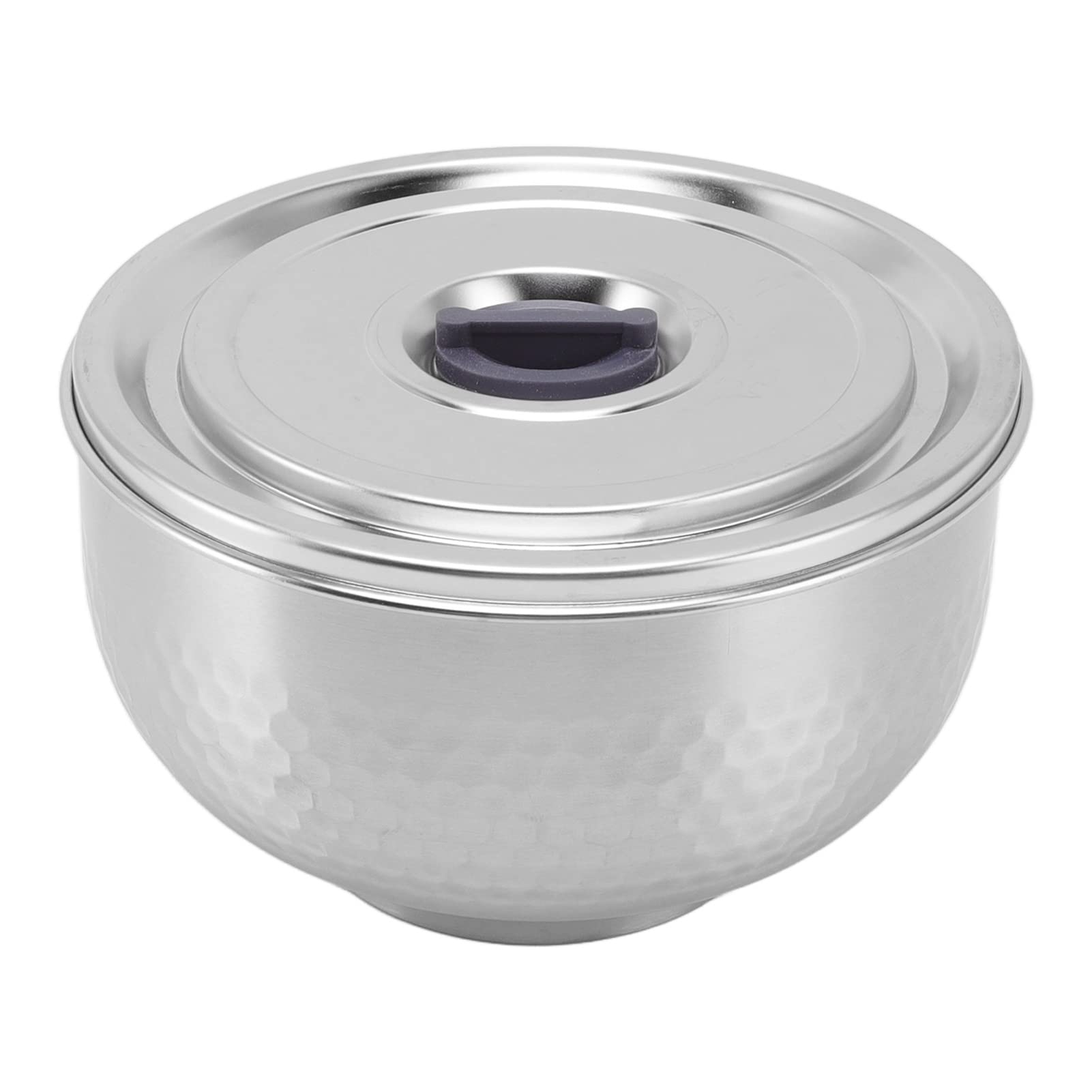 Premium Stainless Steel Soup Bowl with Airtight Lid - 2-Layer Rustproof Thermal Insulation Rice Bowl, Unbreakable 14cm Metal Food Container (Auspicious Design) - Ideal for Home, Office, Camping & Travel Meals