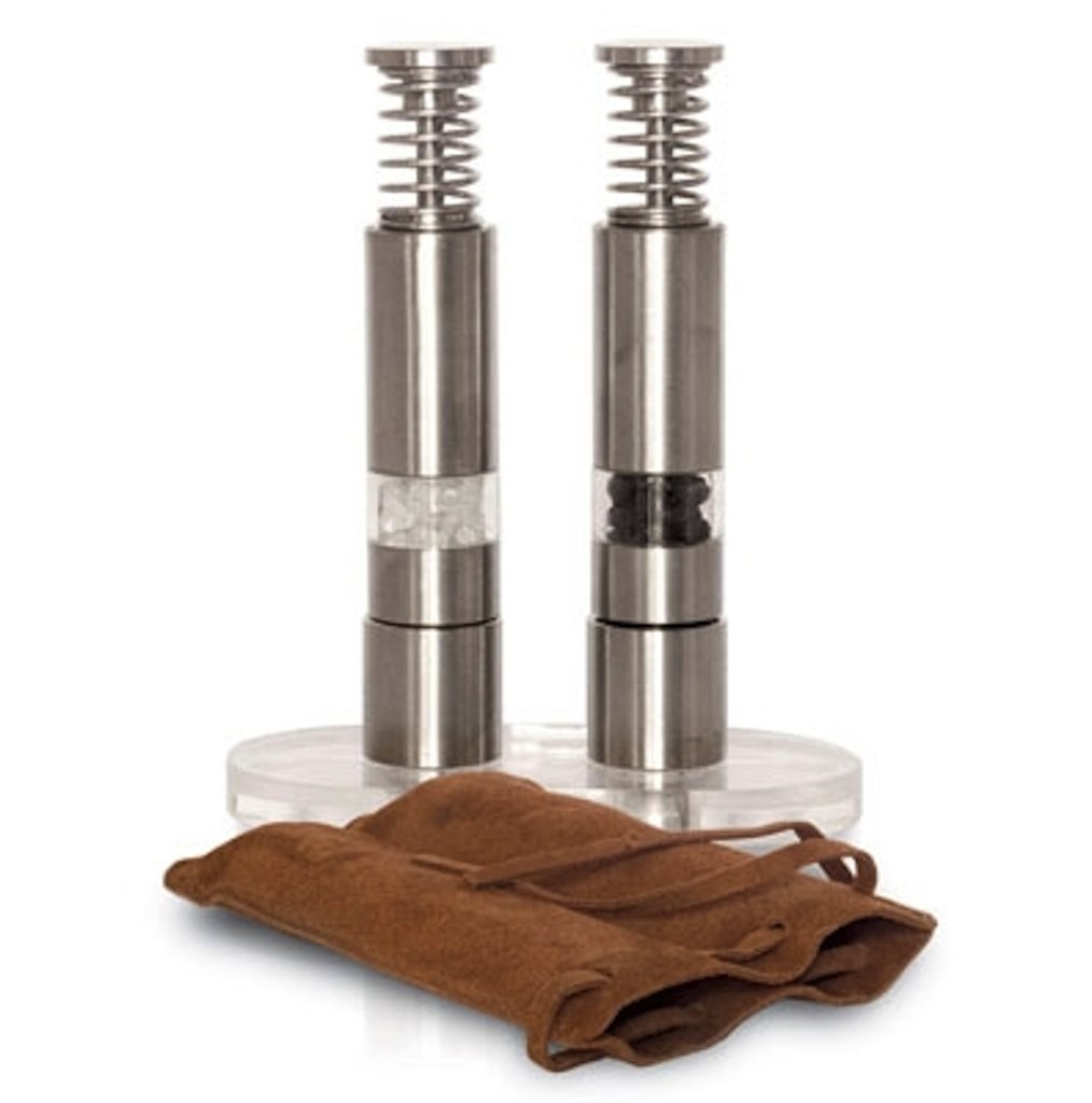 Premium Travel Salt and Pepper Grinder Set - Compact Spice Mill for Gourmet Seasoning On-The-Go | Perfect for Camping, Picnics, and Outdoor Dining