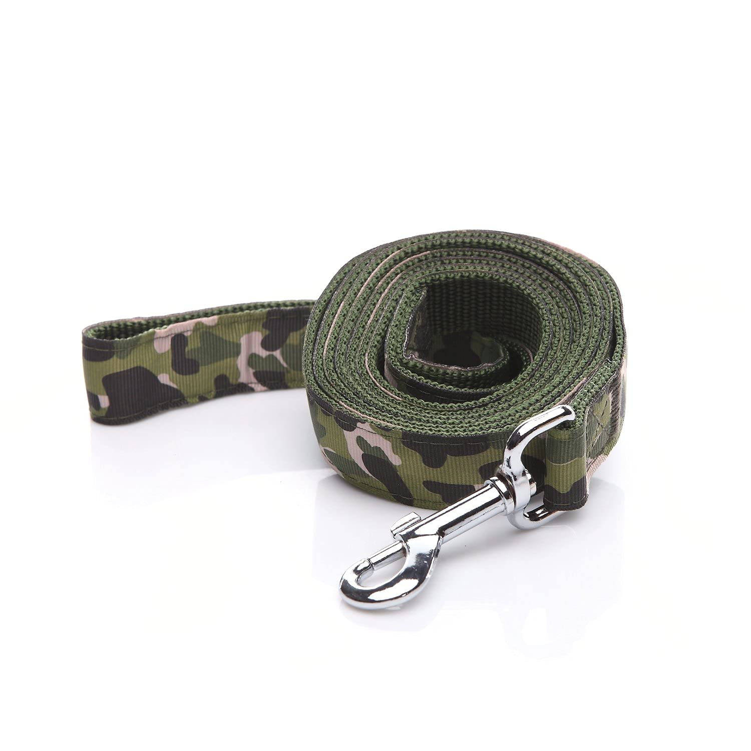 TAIDA Camouflage Dog Leash & Collar Set - 1 Inch Wide Adjustable Nylon Pet Leash & Matching Collar for Small Medium Large Dogs - Perfect for Hiking, Camping & Outdoor Adventures