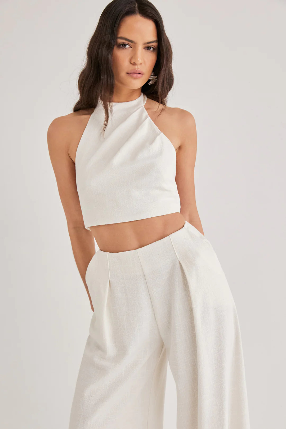 Ayla Crop Top Women's Fashion White Short Sleeve T-Shirt for Summer Outfits, Casual Wear, and Street Style