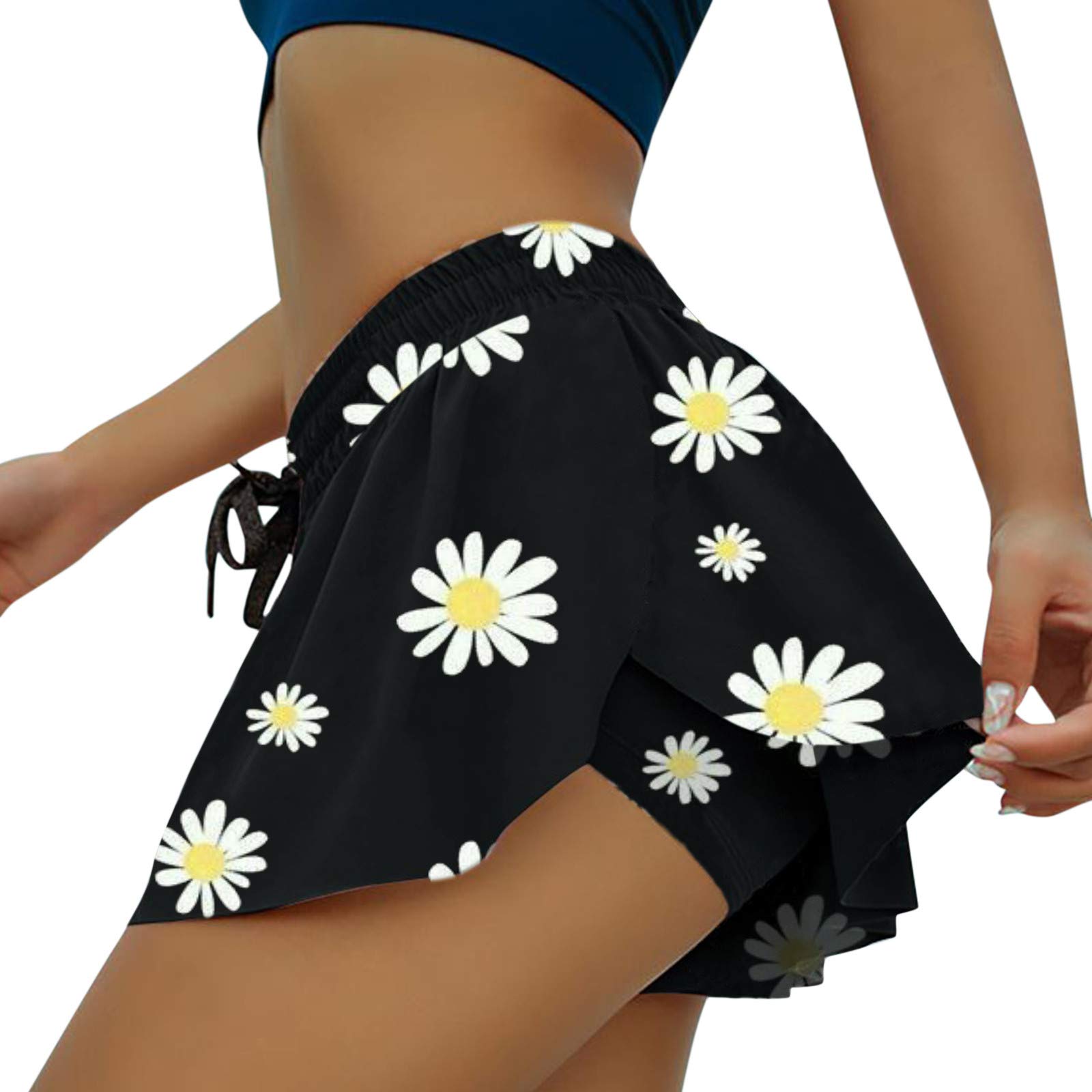 Women's Fashion Denim Shorts with Drawstring - Summer Sports Culottes for Casual Wear & Outdoor Activities | Perfect for Running, Yoga, and Beach Outfits