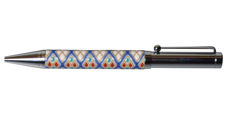 Premium Kutani Yaki Japanese Ceramic Ballpoint Pen - HISHIMON Design - Elegant Writing Instrument for Office, Gift & Collectors